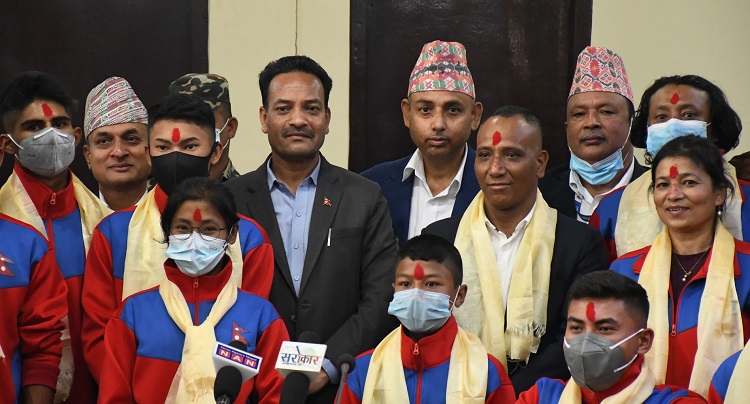  बंगलादेशमा जिमनास्टिक प्रतियोगितामा सहभागी हुने खेलाडीहरुलाई विदाई 