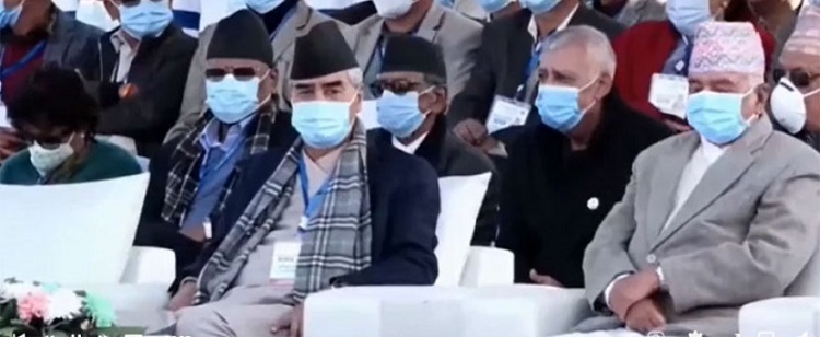 कांग्रेस महाधिवेशन उद्घाटन समारोहमा पुगे रामचन्द्र पौडेल