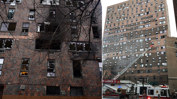 न्युयोर्कको अपार्टमेन्टमा आगलागी हुँदा १९ को मृत्यु