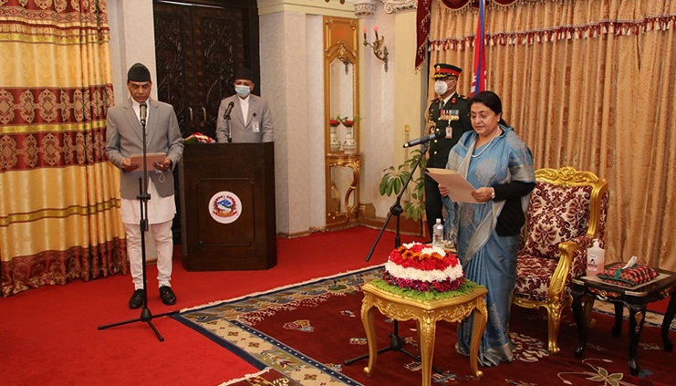 नवनियुक्त राजदूत ज्ञानचन्द्र आचार्यले लिए शपथ