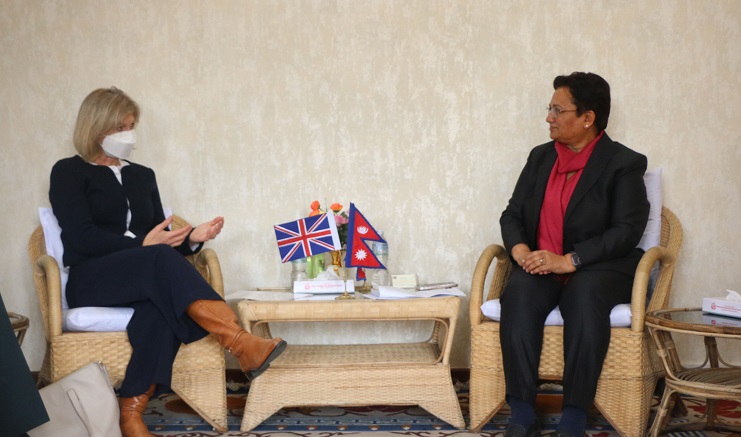 ऊर्जामन्त्री भुसालसँग बेलायती राजदूतको शिष्टाचार भेट