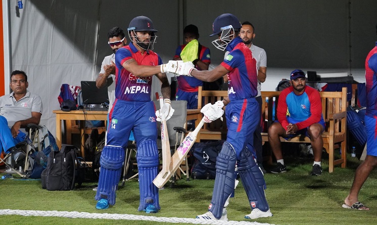 ओमानविरुद्ध ब्याटिङ थालेकाे नेपालले गुमायाे तीन महत्वपूर्ण विकेट