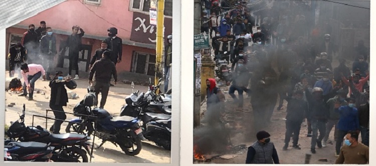 प्रहरीको अश्रु ग्याँस प्रर्दशनकारीको गुलेली