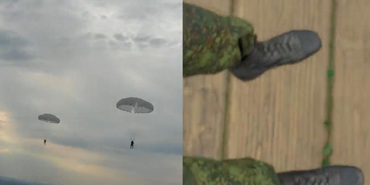 युक्रेनी सहरमा प्यारासुटबाट हाम फालेर आक्रमण गर्दै रुसी सेना