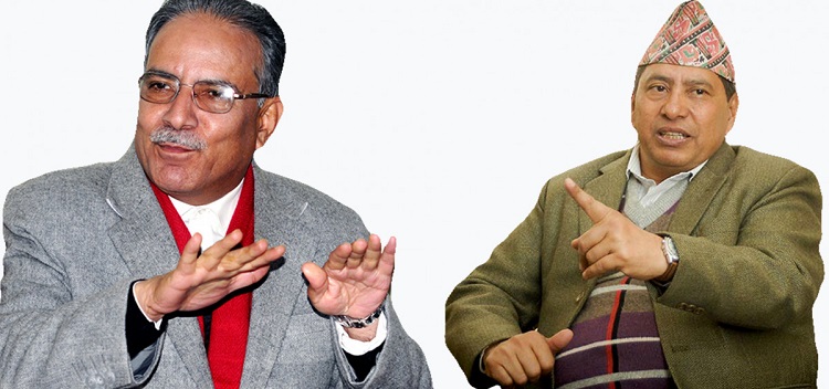 नारायणकाजीलाई फकाउँदै प्रचण्ड, भने - 'पार्टीबाट अलग हुने कुरा नगर्नुहोस्'