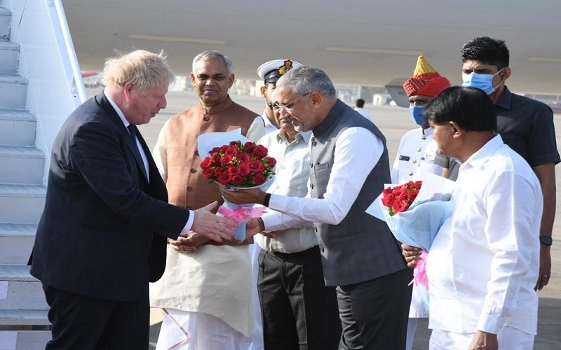 बेलायती प्रधानमन्त्री जोन्सन भारत भ्रमणमा