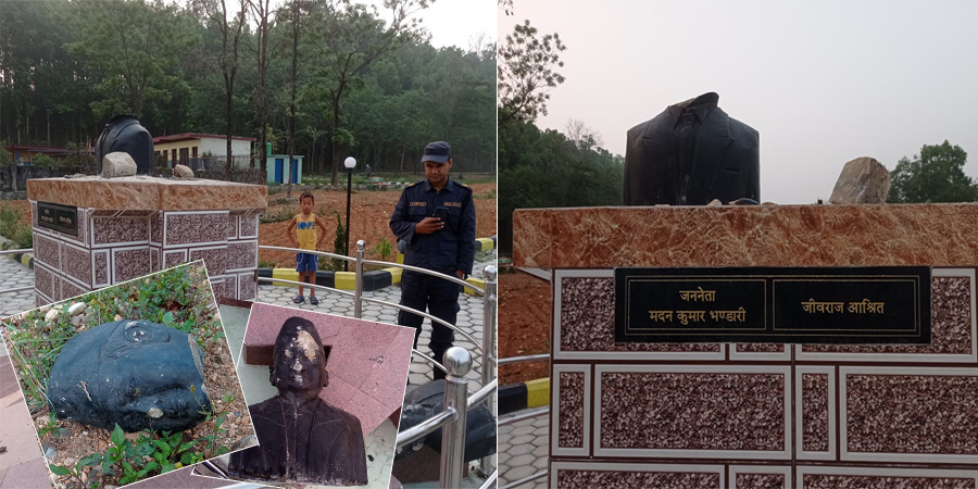 कम्युनिस्ट स्थापनाकै दिन मदन भण्डारीको शालिक तोडफोड