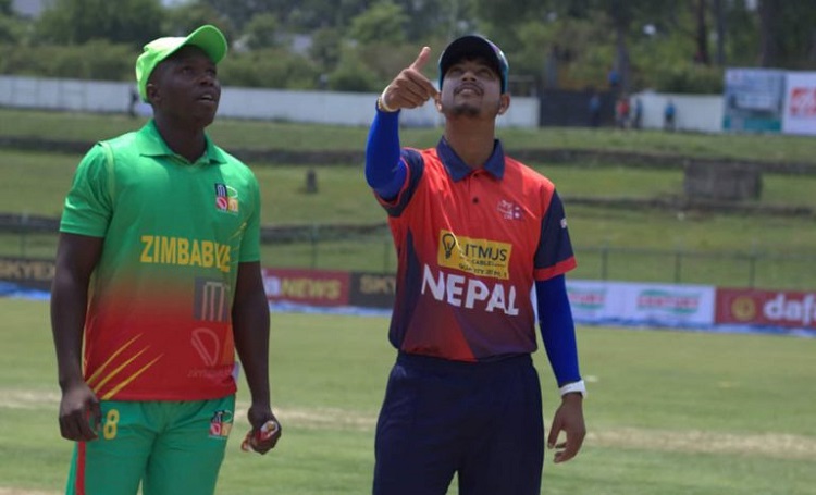 जिम्बाबे ‘ए' विरुद्ध टस हारेर ब्याटिङ गर्दै नेपाल