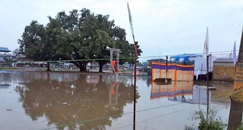 गठबन्धनको सभास्थल डुब्यो