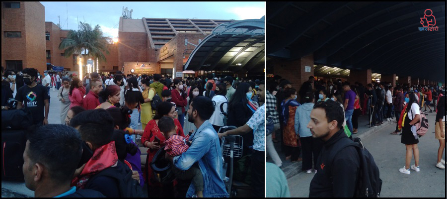 विमानस्थलमा विदेश जानेको लर्को (फोटाेफिचर)