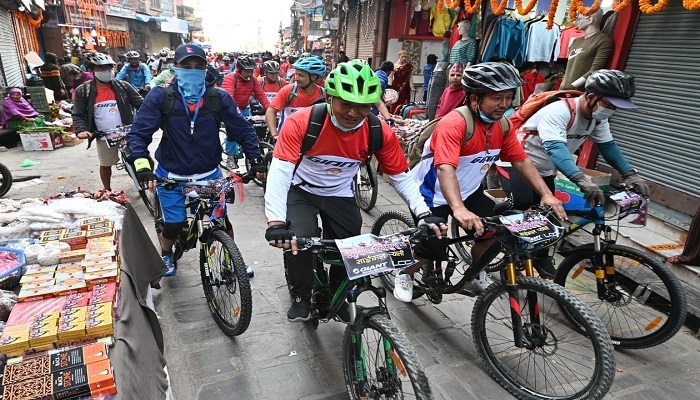 विश्व साइकल दिवसः पाटन दरबारदेखि दरवारमार्गसम्म साइकल र्‍याली