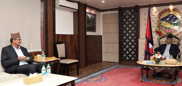 प्रधानमन्त्री देउवा र सभामुख सापकोटाबिच भेटवार्ता