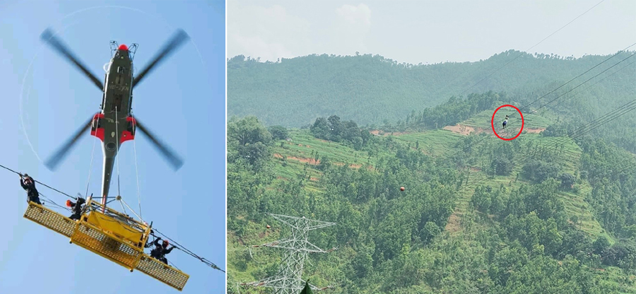 ‘हाइटेन्सन तार’मा ८ घण्टादेखि झुण्डिएका माइला