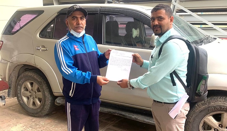 एन्फा निवर्तमान अध्यक्ष शेर्पाले फिर्ता गरे गाडी