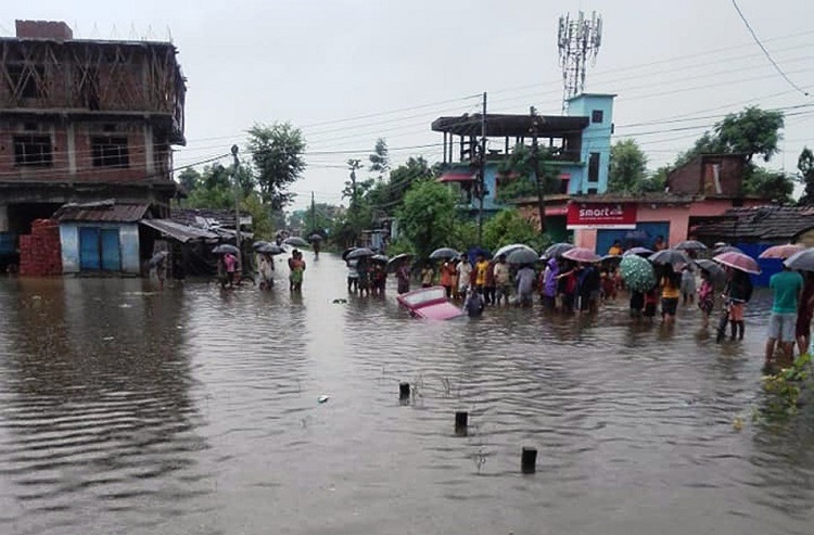 अविरल वर्षाले धनगढीको ३ नम्बर वडा डुबानमा
