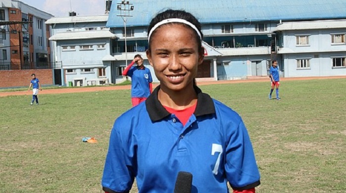 महिला फुटबल टोलीकी कप्तान रेनुका घाइते