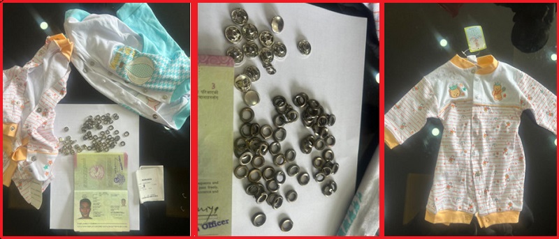 तस्करीमा नयाँ शैली : कपडाको बटन नै सुनको