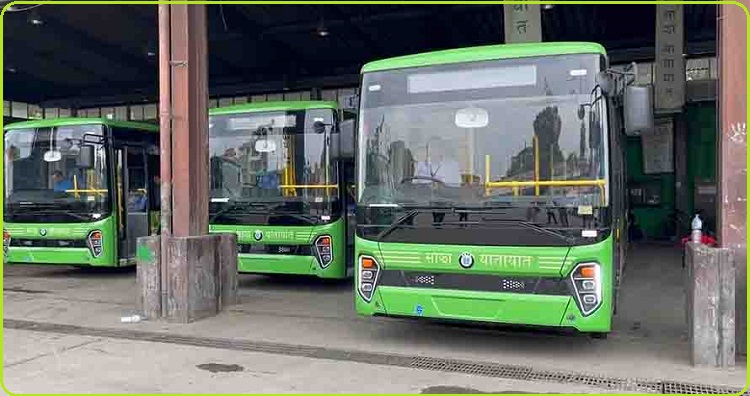 काठमाण्डौमा आजबाट चल्न थाले साझाका बिजुली बस