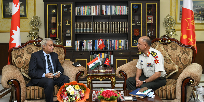 प्रधानसेनापति शर्मा र भारतीय राजदूतबीच भेटवार्ता