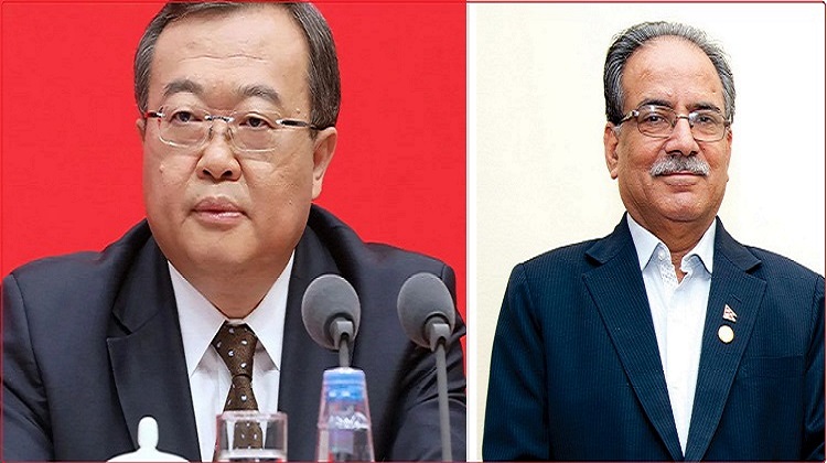 प्रचण्डलाई भेट्न खुमलटार पुगे चिनियाँ नेता लिउ