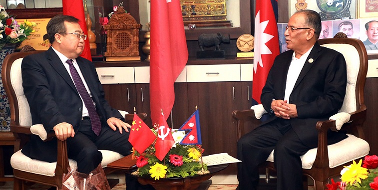 प्रचण्ड र चिनियाँ नेता लिउबीच भेटवार्ता