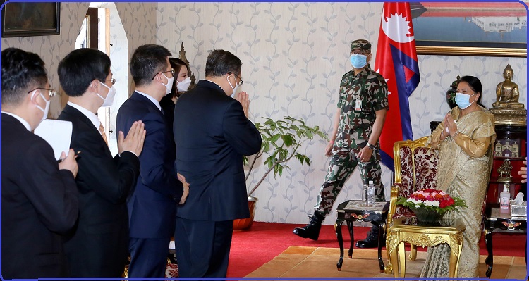 राष्ट्रपति भण्डारी र चिनियाँ नेता लिउबीच भेटवार्ता